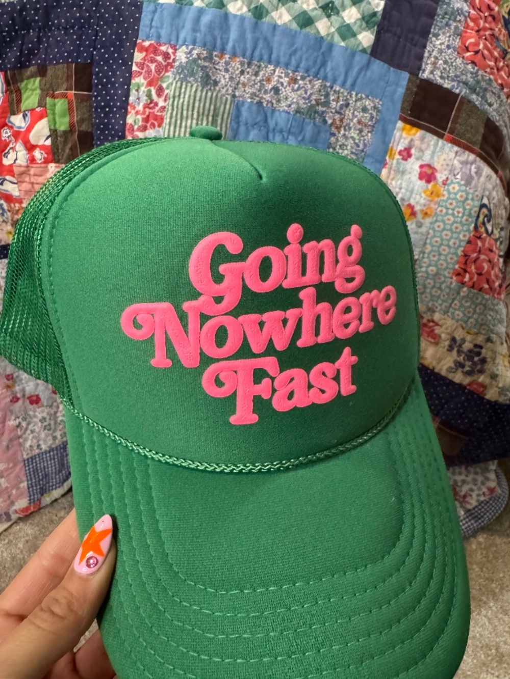 going nowhere fast trucker hat